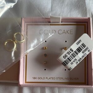 Gold Cake 18K Gold Plated Earrings Set